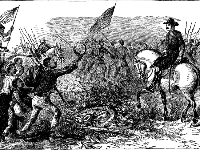 old drawing of slaves and soldiers